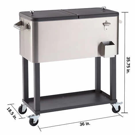 Trinity Stainless Steel Cooler With Cover, 100 Quart