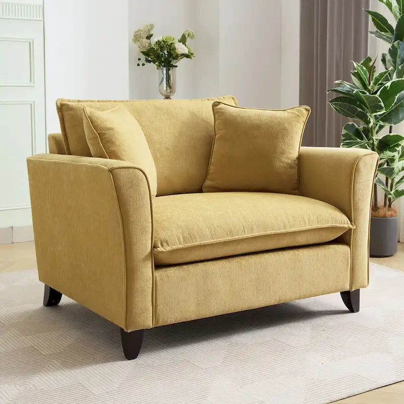 Oversized Chenille Fabric Armchair