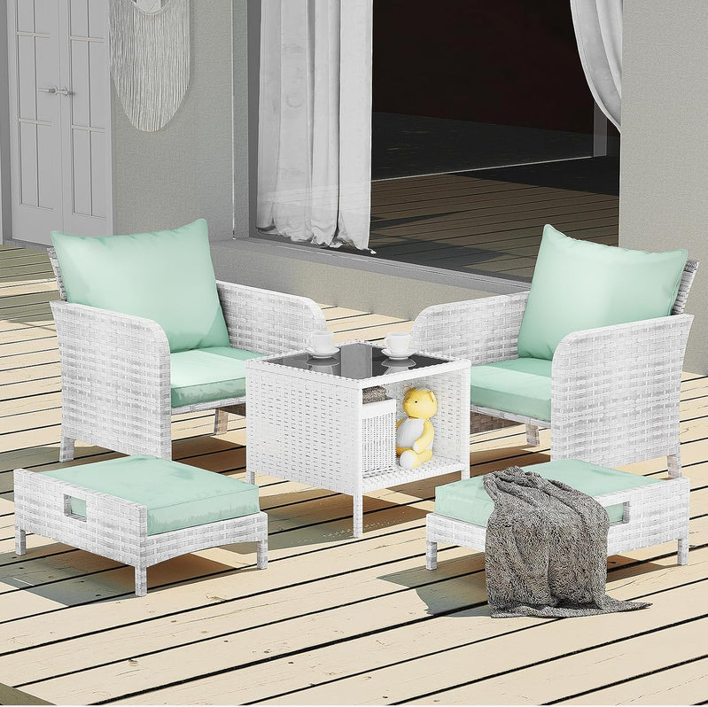 Leveleve Balcony Furniture 5 Piece Patio Conversation Set