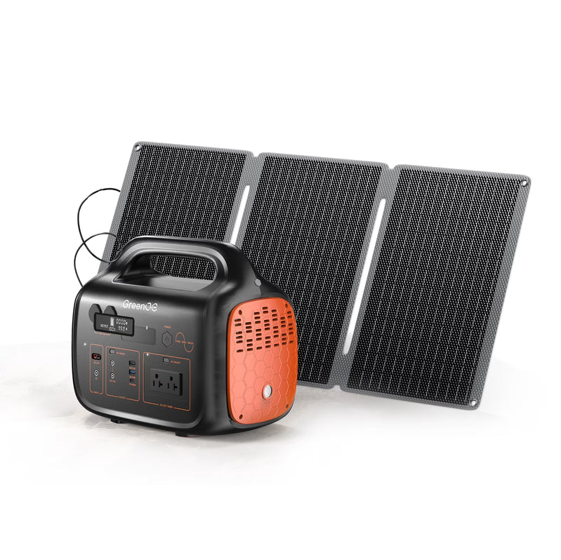 GreenOE Portable Power Station 1000W 1024Wh Solar Powered Generator With 100W Solar Panel