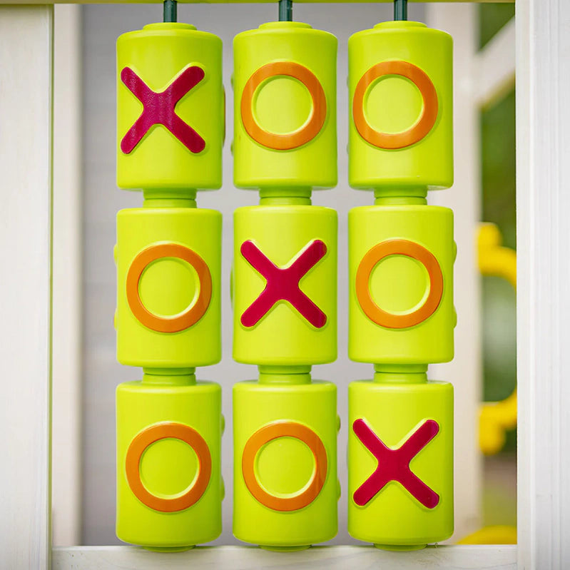 Rovo Kids Wooden Tower Cubby House With Slide, Sandpit, Climbing Wall, Noughts And Crosses