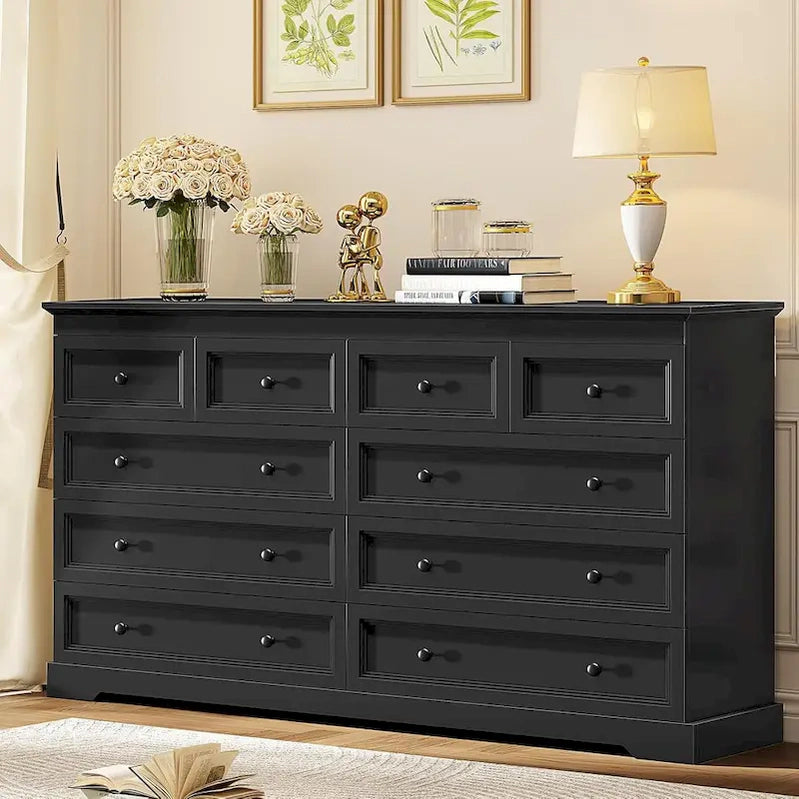 10 Drawers Dresser 55 Large Drawers Wood Dressers And Chest Of Drawers