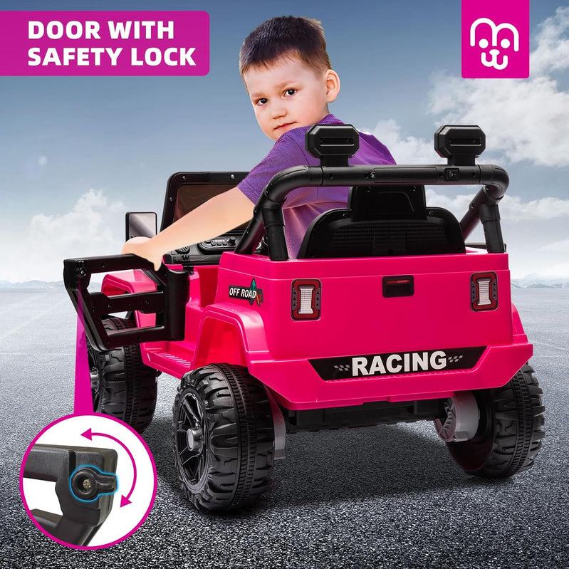 12V Kids Electric Ride On Truck Car Remote Control, Twin 35W Motors 3.5MPH Max Speed, Bluetooth USB Music Player