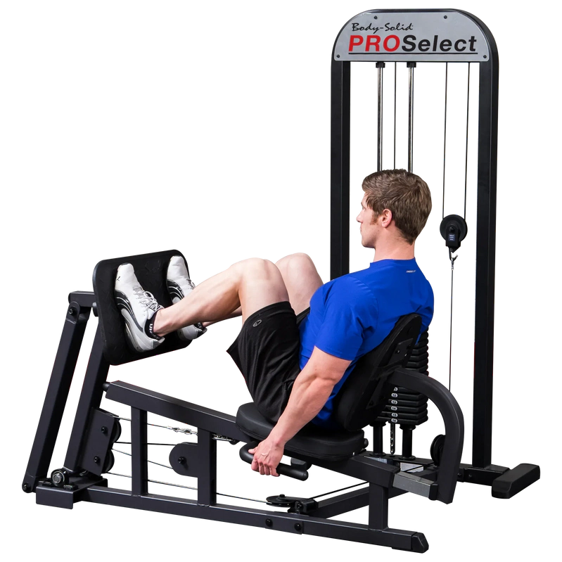 Body Solid Pro Select Leg Press Glp Stk/3 With 310 Lb Stack, Oversized Rubberized Footplate, Double Beam Design, Commercial Bearings