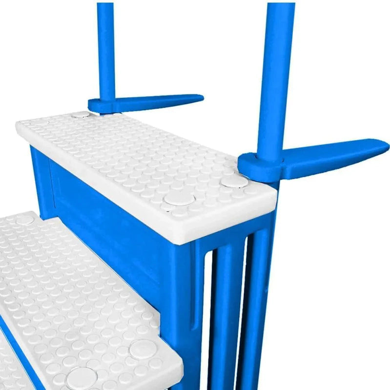 Select Anti-Slip in-Pool Steps, Gray, For Above Ground Swimming Pools, Can Mount To Decks 48 In. To 54 In. H, Safety Stairs Capacity Up To 300 Lbs