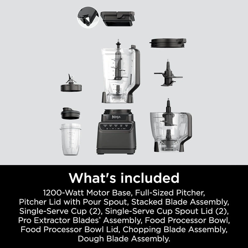 Ninja Mega Kitchen System, 1500-Watt, 72-Ounce Full-Size Blender And 8-Cup Food Processor With 2 16-Ounce To-Go Cups