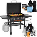 28 In. Blackstone Griddle 2080 With Hood XL Griddle Original 3-Burner Outdoor Flat Top Grill, With Blackstone Griddle Accessories, Seasoning