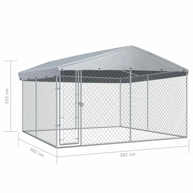 Outdoor Dog Kennel With Roof 150.4