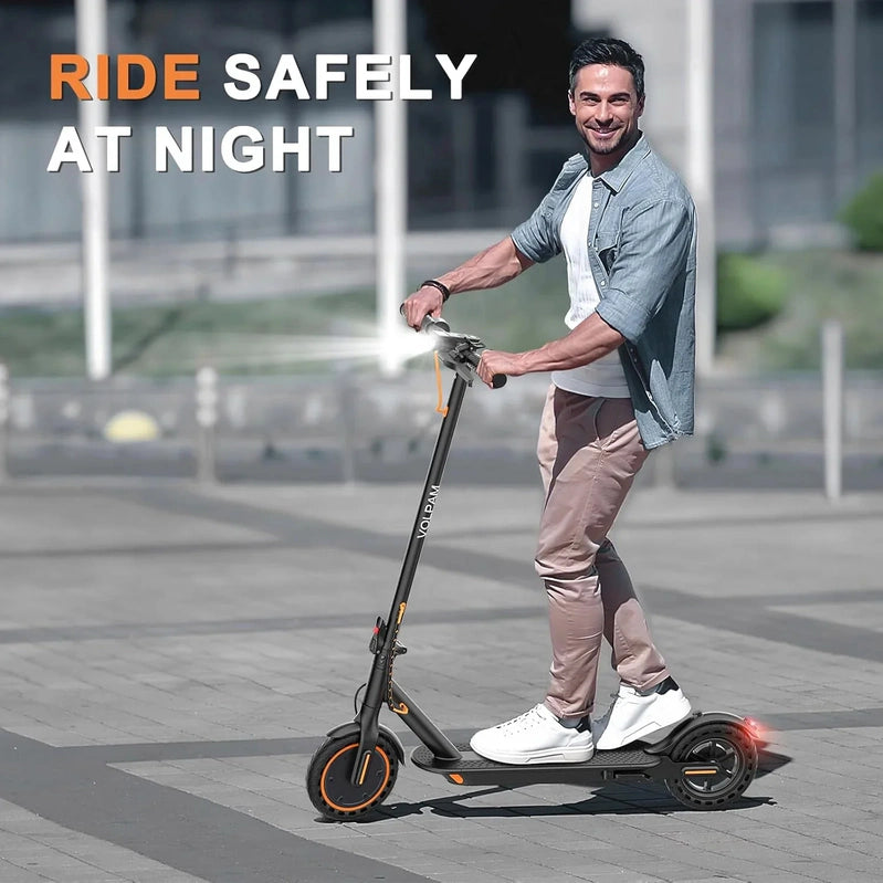 Electric Scooter, 350W/500W Powerful Motor, 8.5 In./10 In. Solid Rubber Tires, 19/22 Mph, 28/21/12 Mile Range, Dual Brakes