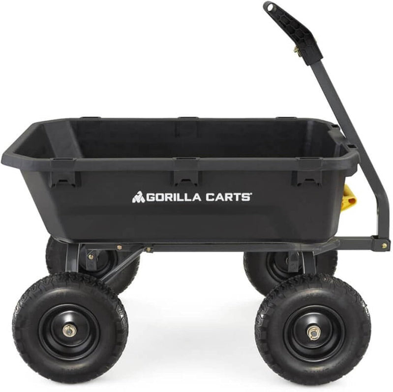7GCG-NF Heavy-Duty Poly Dump Garden Cart With No-Flat Tires, 7 Cu. Ft., 1200-Pound Capacity, Black