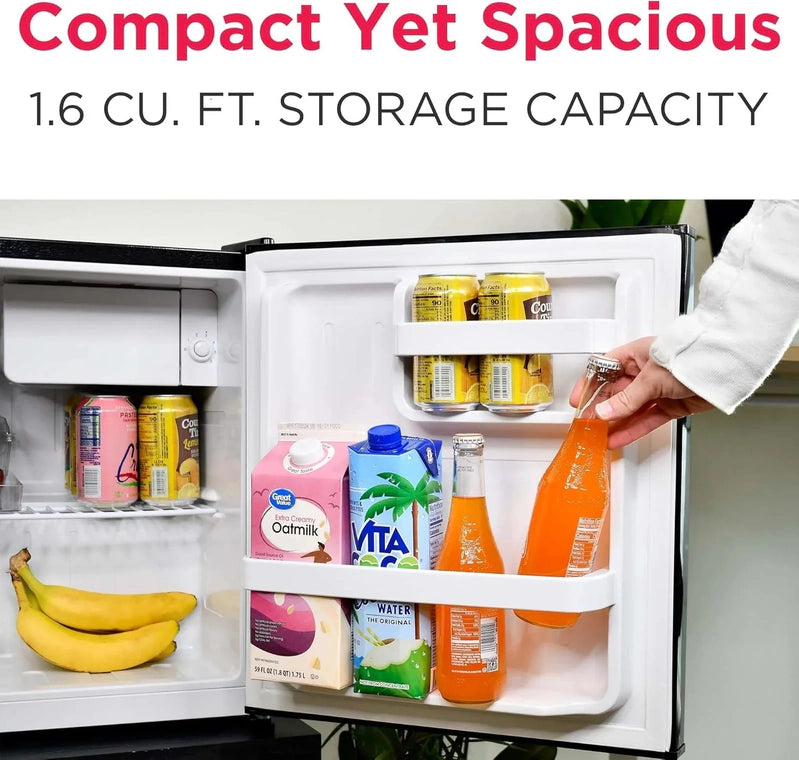 Frigidaire EFR176 Retro Compact Fridge With Chiller Mini Refrigerator With Built-In Bottle Opener For Office, Bedroom, Dorm Room Or Cabin