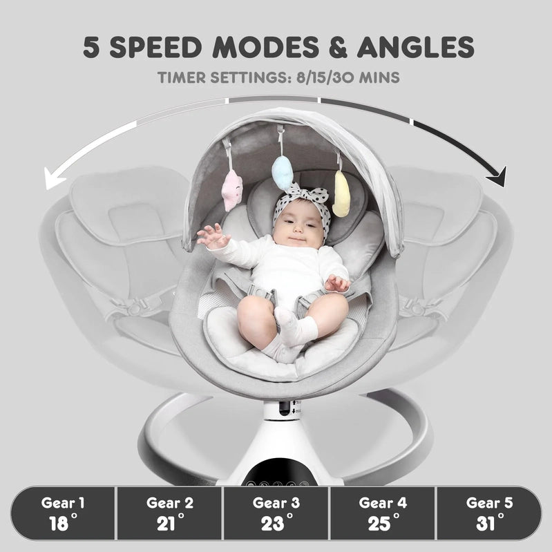 Harppa Electric Baby Swing For Infants To Toddler With 5 Speed