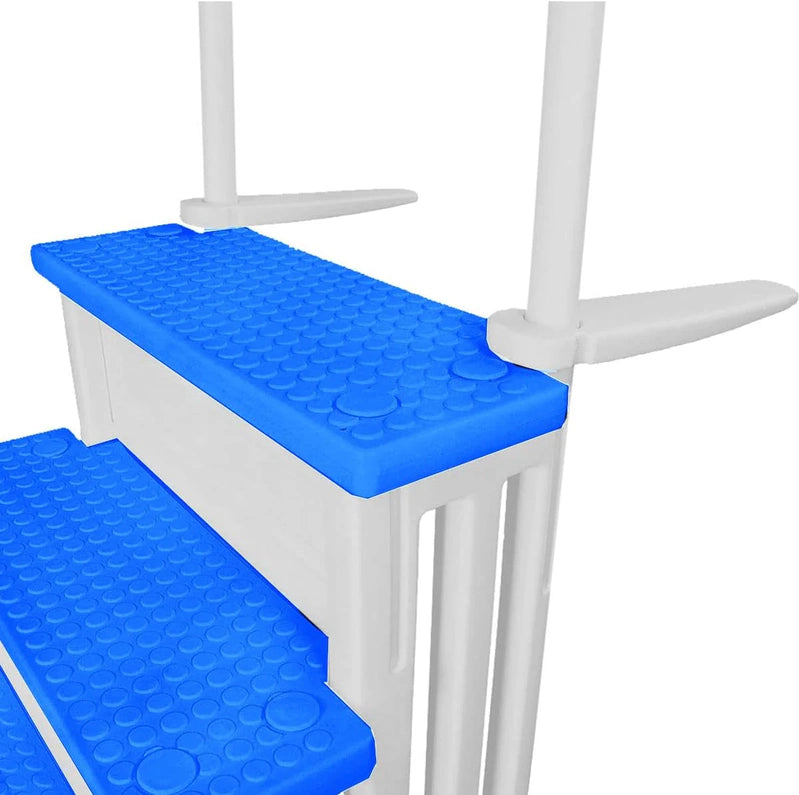 Select Anti-Slip in-Pool Steps, Gray, For Above Ground Swimming Pools, Can Mount To Decks 48 In. To 54 In. H, Safety Stairs Capacity Up To 300 Lbs