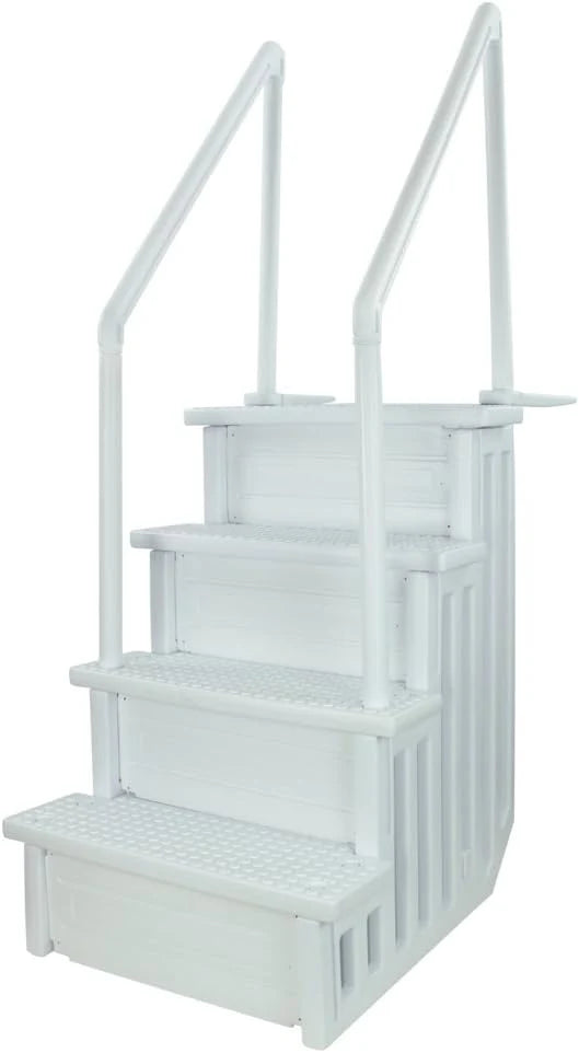 Select Anti-Slip in-Pool Steps, Gray, For Above Ground Swimming Pools, Can Mount To Decks 48 In. To 54 In. H, Safety Stairs Capacity Up To 300 Lbs