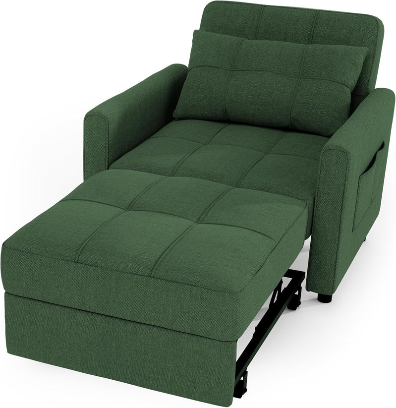Sofa Bed Chair 3-in-1 Convertible Pullout Single Sleeper Chair Bed Spacious Multifunctional Sofa