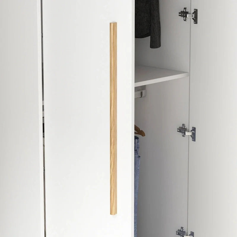 Modern Freestanding Solid Wood Wardrobe Closet With Storage Shelves