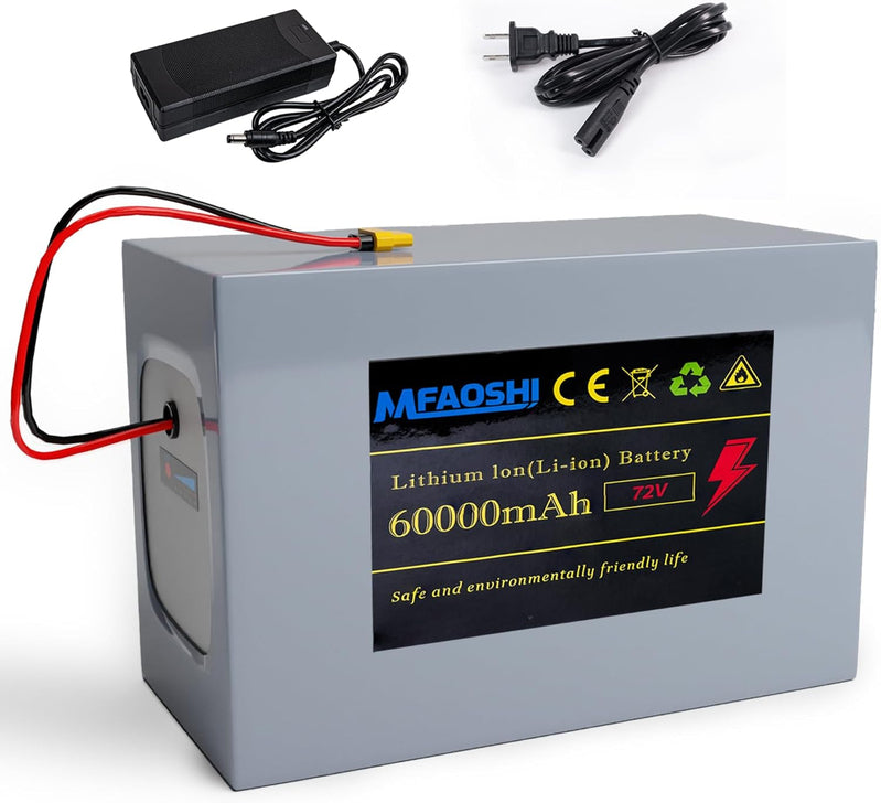 72V 60Ah Lithium E-Bike Battery With LED, XT90 Connector