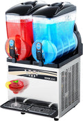 Vevor Slushy Machine, 15Lx2 Double Tank Commercial Margarita Machine, 120 Cups Stainless Steel Margarita Smoothie Frozen Drink Machine