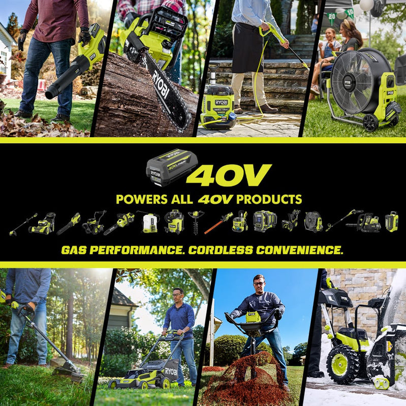 Ryobi 40V HP Brushless 21-in Self-Propelled Awd Lawn Mower, Whisper Series, Includes, 2 6.0Ah Batteries And Charger
