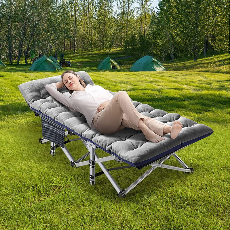 Slsy 2 Pack Folding Bed Cot With 3.3 In. 2 Sided Mattress, 75 In. 28 In. Folding Camping Cots With Carry Bag, Portable Sleeping Cot Guest Bed