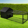 Weatherproof Metal Rabbit Hutch w/Run And Secure Locks i.Pet