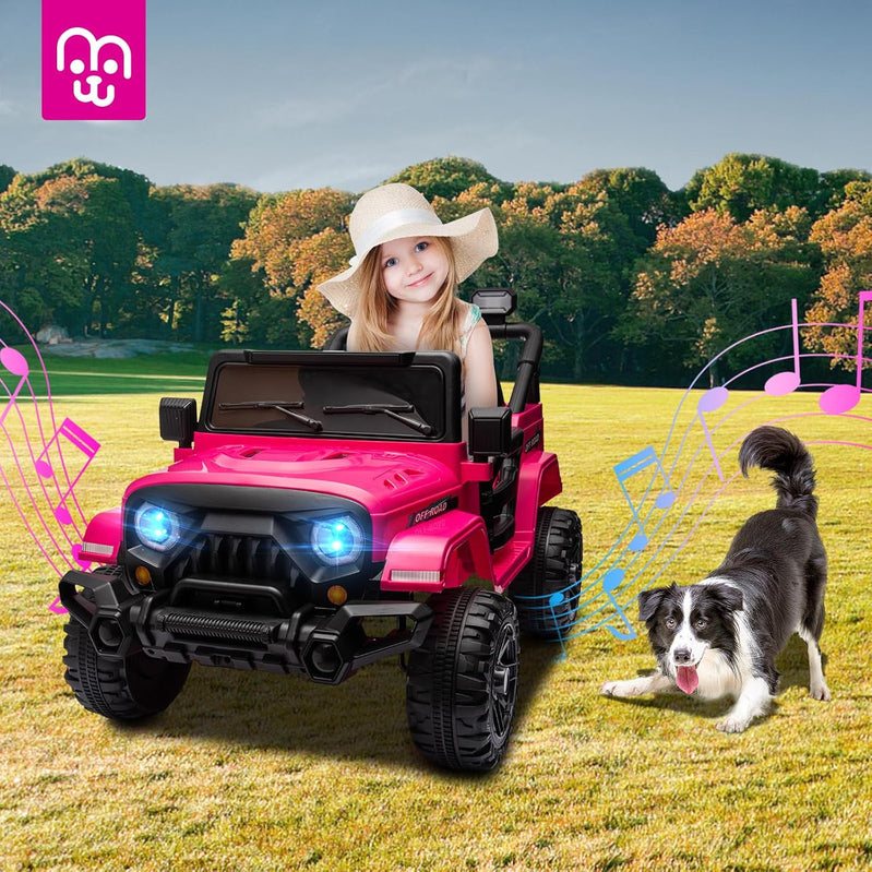12V Kids Electric Ride On Truck Car Remote Control, Twin 35W Motors 3.5MPH Max Speed, Bluetooth USB Music Player