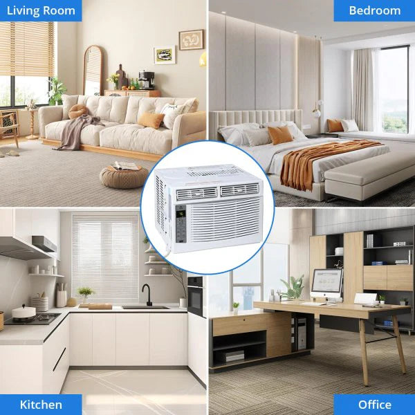Window Air Conditioner With Reusable Filter And Controls, 6000 BTU 115V, Suitable For 250 Sq. Ft