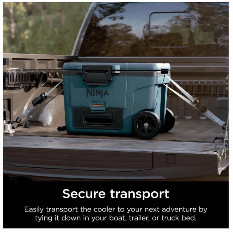Ninja, Cooler, FrostVault 45QT Cooler With Wheels, Insulated With Temp Dry Storage Drawer, Keeps Ice Cold For Days, For The Beach, Camping, FB245AOB