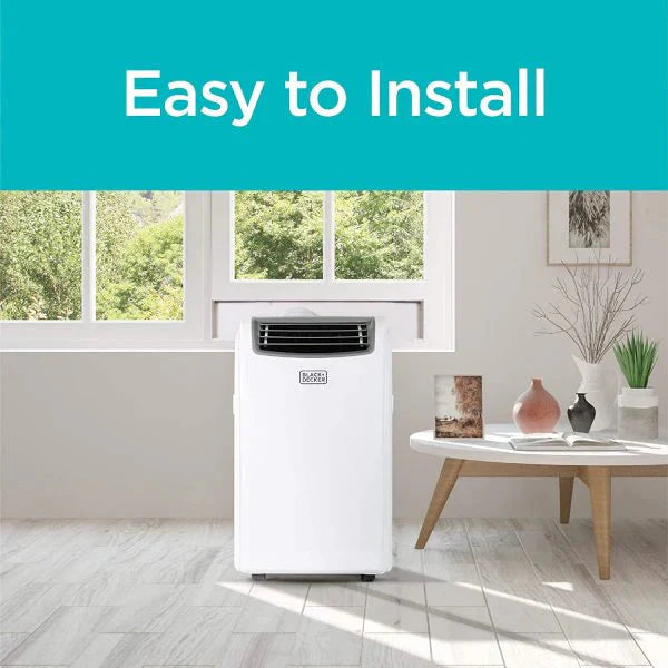 Black Plus Decker 14,000 BTU Portable Air Conditioner With Heat And Remote Control, White