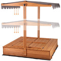 Morgete 47 In. Outdoor Sandbox For Kids With Lid And Bench, Wooden Sand Play Toys Center