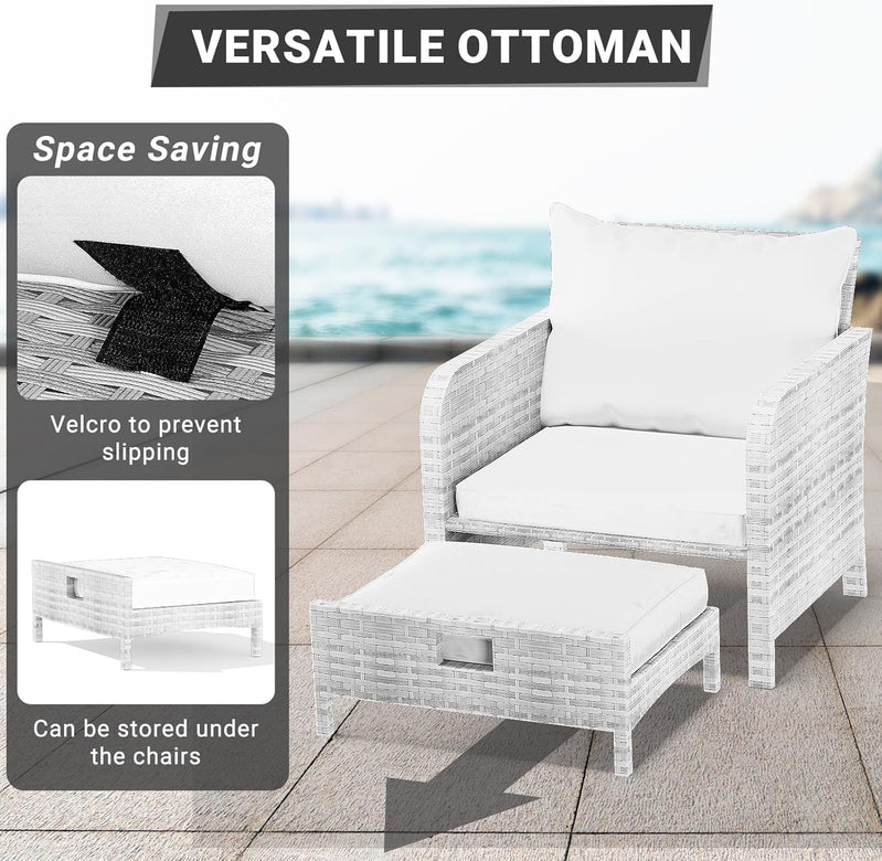 Leveleve Balcony Furniture 5 Piece Patio Conversation Set