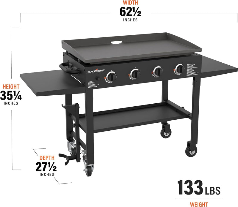 36 In. Gas Griddle Cooking Station 4 Burner Flat Top Gas Grill Propane Fueled Restaurant Grade Professional Outdoor Griddle Station, 1554