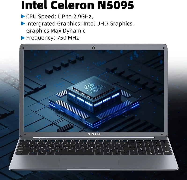 Sgin 15.6 In. Laptop 12GB DDR4 512GB SSD Windows 11 With Intel Celeron N5095A Full HD 1920x1080