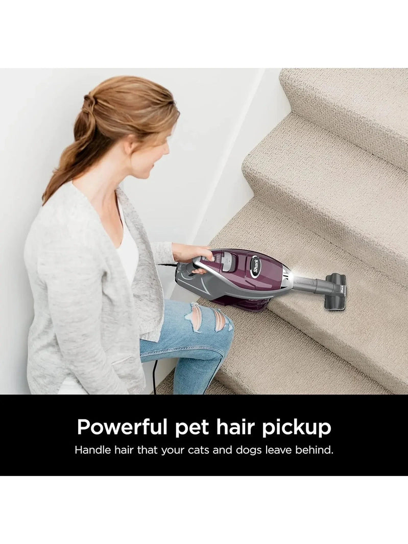 Shark HV322 Rocket Deluxe Pro Corded Stick Vacuum With LED Headlights, XL Dust Cup, Lightweight, For Pet Hair Pickup, Converts To A Hand Vacuum