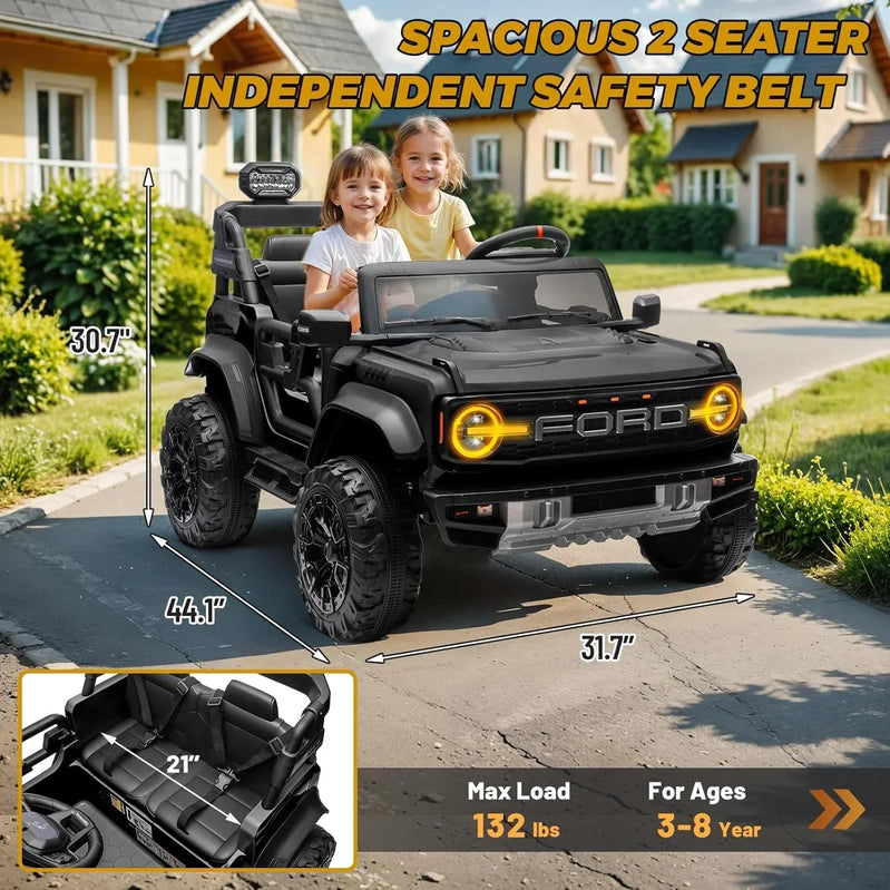 Bronco Raptor Two-Seater Ride-On Car Truck Toy Blue