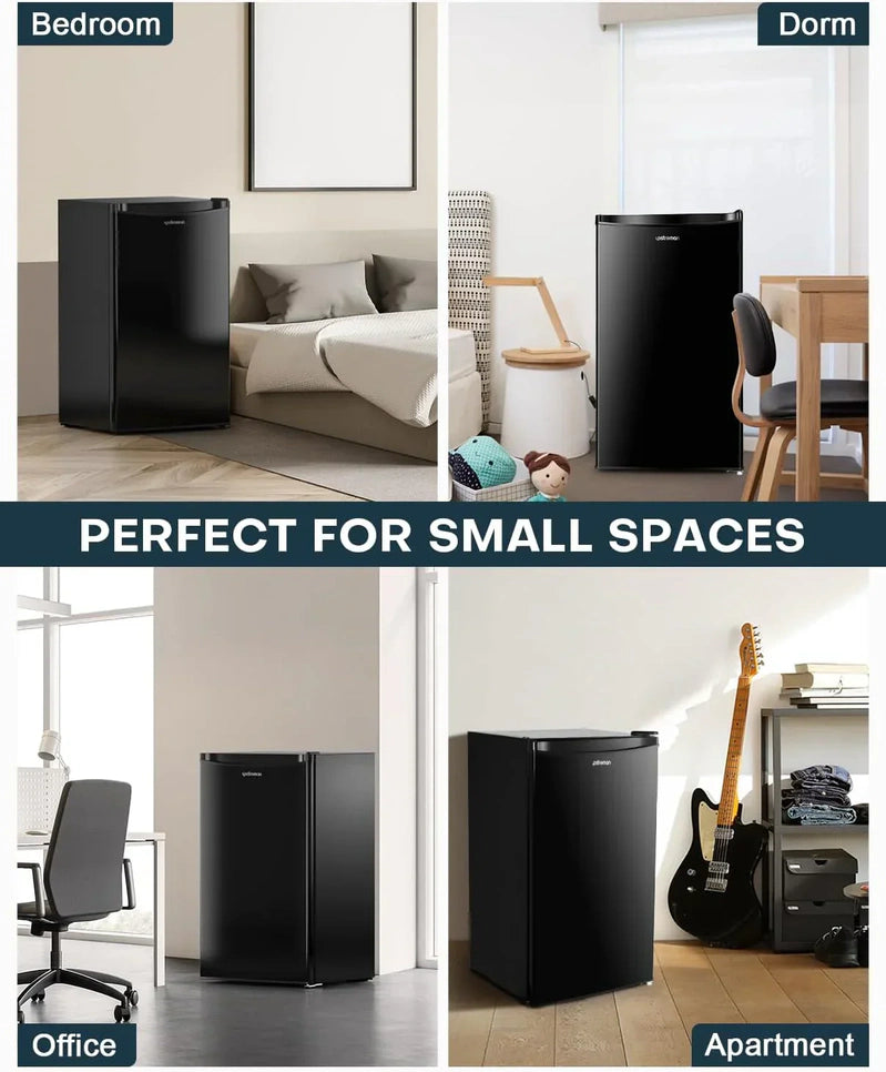 Upstreman 3.2 Cu. Ft. Mini Fridge Freezer Single Door Fridge Dorm Fridge Adjustable Thermostat