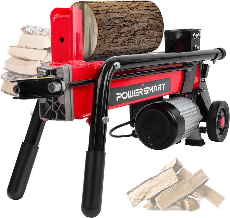 PowerSmart Electric Log Splitter 7-Ton, Efficient Wood Splitter With 3500 Motor Speed, 15 Amp