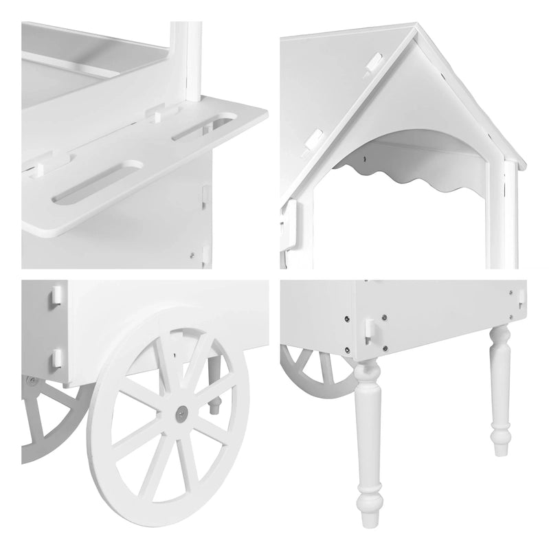 Candy Cart For Party, Candy Cart Display Stand With Wheels For Party, Dessert Cart, Decorated Wood Candy Cart With Wheels For Birthdays Wedding