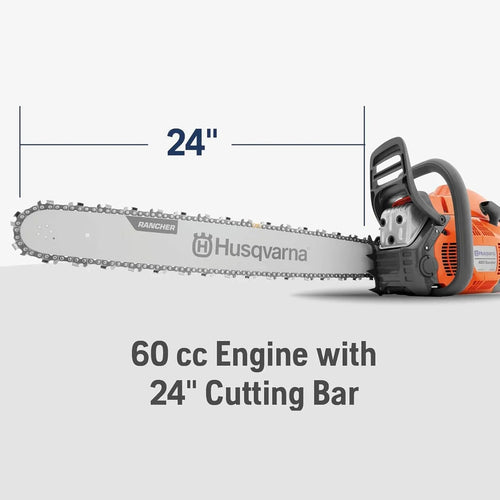 460 Rancher Gas Powered Chainsaw, 60.3-cc 3.6-HP, 2-Cycle x-Torq Engine, 24 In. Chainsaw With Automatic Adjustable Oil Pump, For Wood Cutting