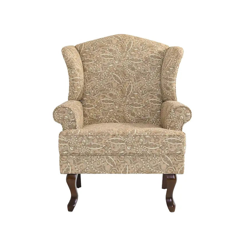 2 Set Traditional Wingback Accent Chairs Upholstered Armchair