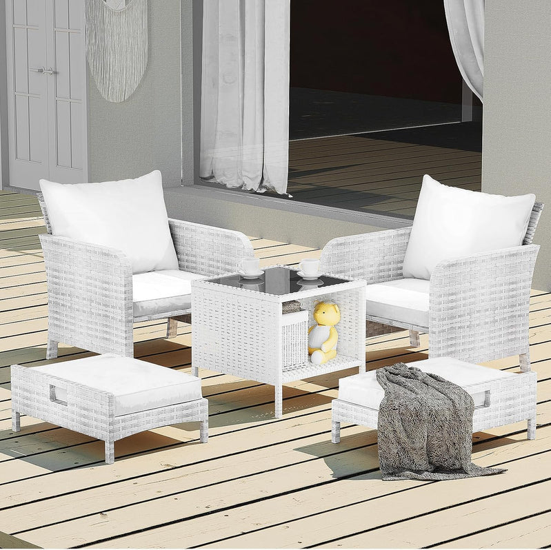 Leveleve Balcony Furniture 5 Piece Patio Conversation Set