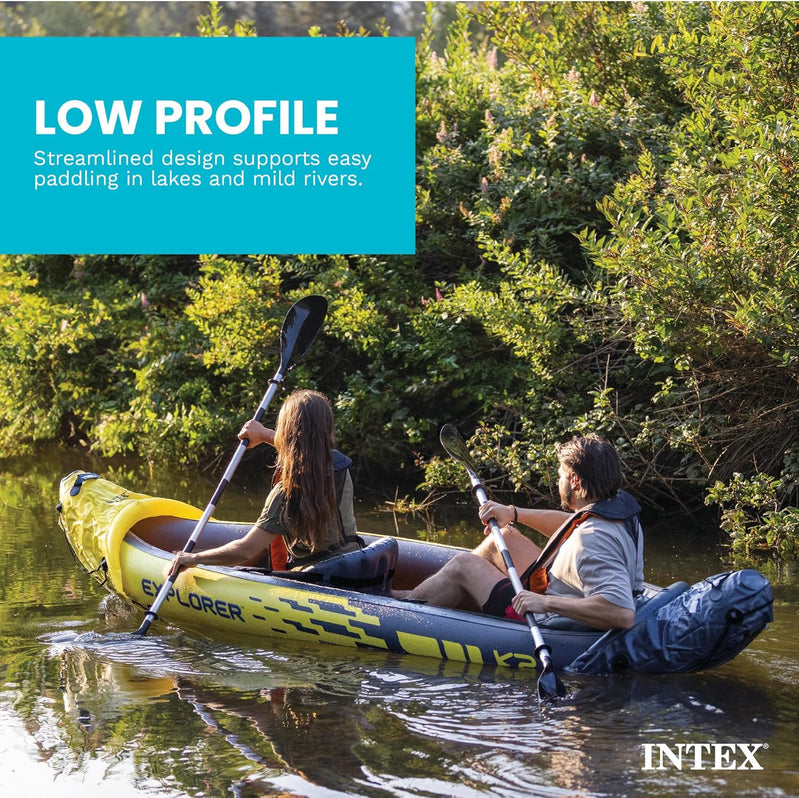 Intex 68307EP Explorer K2 Inflatable Kayak Set, Includes Deluxe 86 In. Aluminum Oars And High