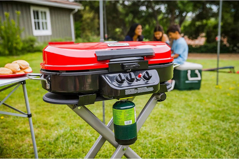 RoadTrip 285 Portable Stand-Up Propane Grill With 3 Adjustable Burners And Instastart Ignition, 20,000 BTUs Of Power For Outdoor Cooking