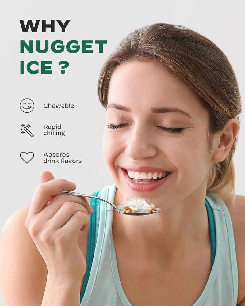 Silonn Nugget Ice Maker Countertop, Pebble Ice Maker With Soft Chewable Ice, One-Click Operation Ice Machine With Self-Cleaning