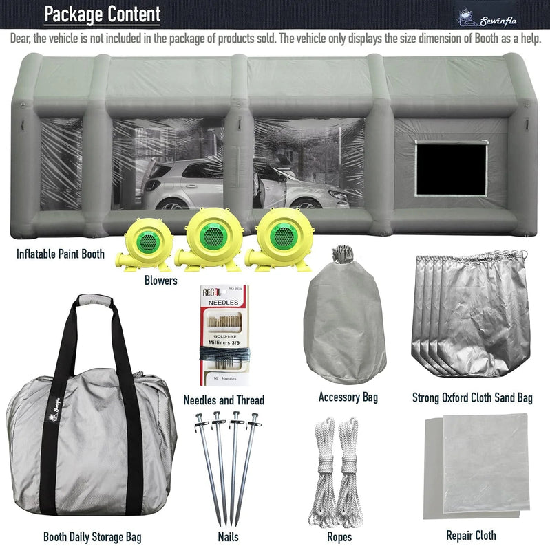 30x20x13Ft Inflatable Paint Booth With Blowers And Air Filter System, Professional Spray Tent