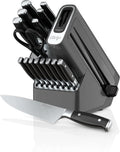 Ninja K32017 Foodi NeverDull 17 Piece Premium Knife System Block Set With Built-In Sharpener, Stainless Steel/Black