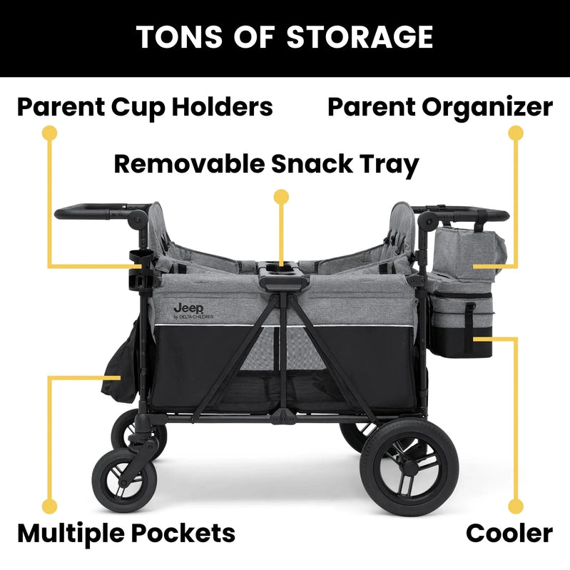 Jeep Wrangler Deluxe 4 Seater Stroller Wagon By Delta Children