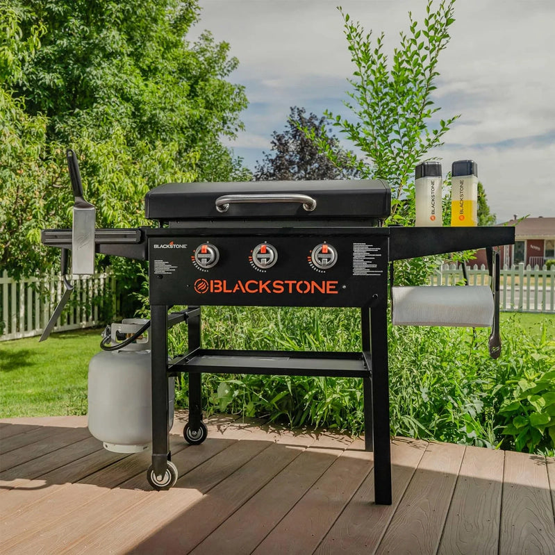28 In. Blackstone Griddle 2080 With Hood XL Griddle Original 3-Burner Outdoor Flat Top Grill, With Blackstone Griddle Accessories, Seasoning