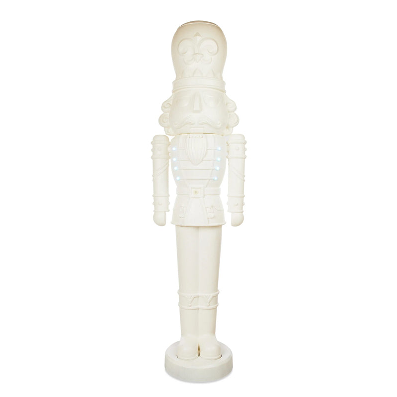 Holiday Time Animated White Nutcracker Blow Mold, 75-Inch, LED Lights And Music, Christmas Decoration