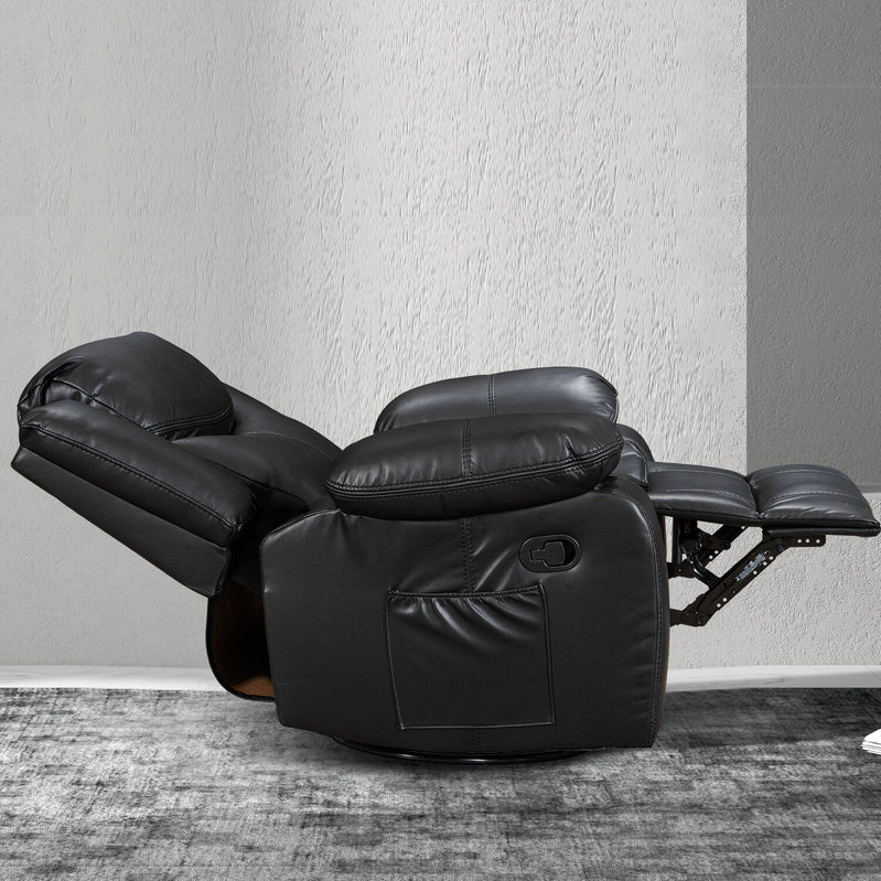 Wide Seat Durable Leather Massage And Heat Recliner